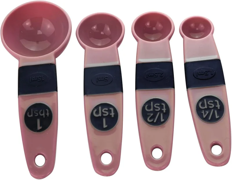 كويزين أرت طقم ملاعق قياس 7 قطع، مارون فاتح (روز)، بولي بروبلين